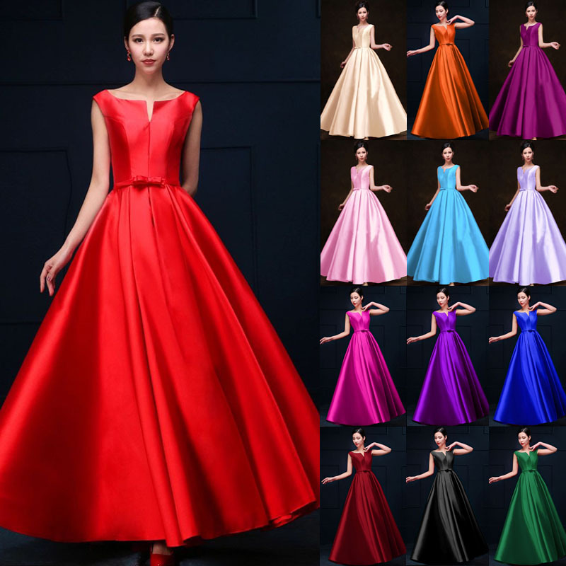 1  ȥ ź 鷯 ƾ Ƽ  Ƽ 巹  巹/1 Formal Wedding Bridesmaid Satin Party Prom Gown Long Dress